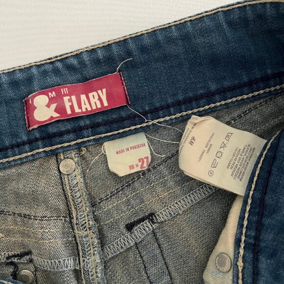 H&M Low Rise Flary Dark Wash Denim Jeans - Picture 7 of 8